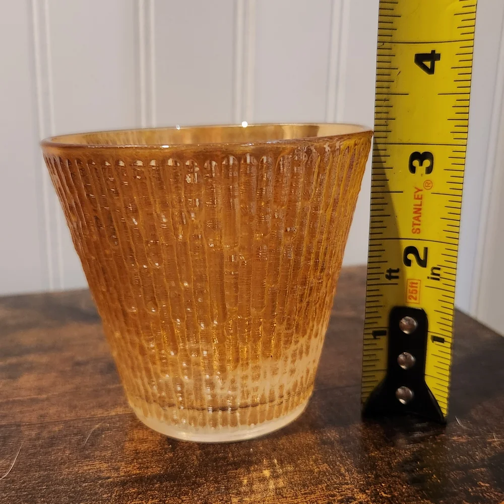 Vintage Jeannette Glass Finlandia Marigold Carnival Glass Highball Set Of 6 - Picture 6 of 8